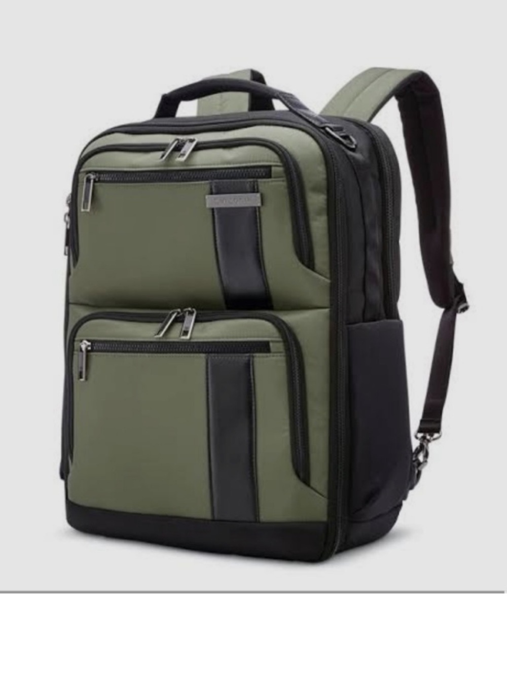 Samsonite Olive Green and Black Men’s Backpack with Front Organizer - Picture 5 of 5